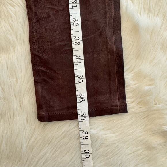 Rag & Bone Red Dark Burgundy Mid Rise Lamb Leather Skinny Pants 25 NWT - Picture 10 of 14